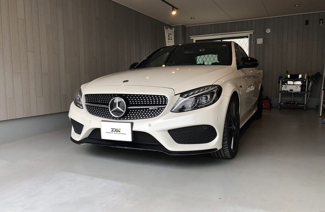 【横浜市】メルセデス・ベンツ AMG C43　フロントガラス飛び石リペア(交換回避)