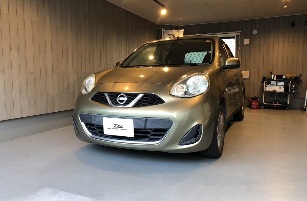 【茅ヶ崎市】日産・マーチ　フロントガラス飛び石リペア