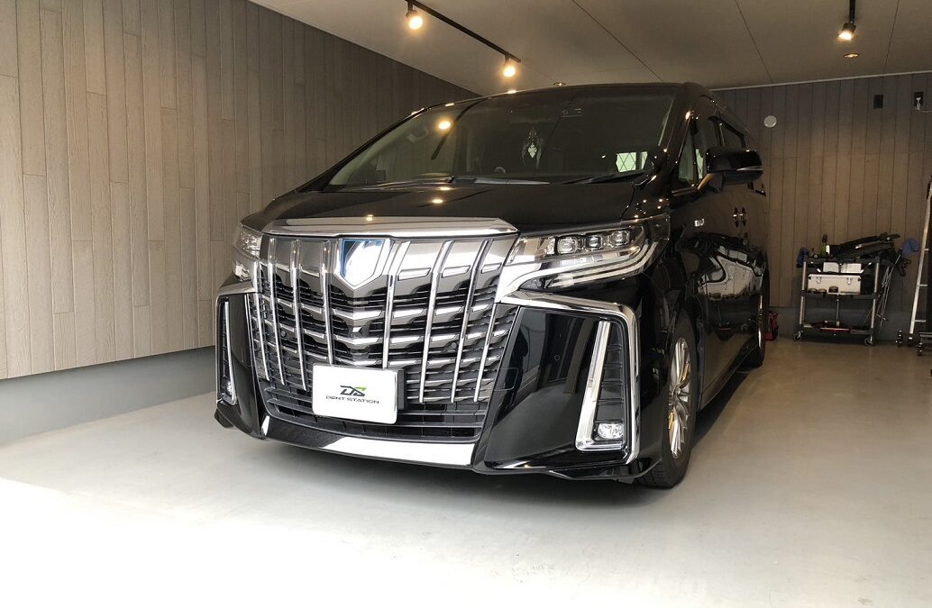 【厚木市】トヨタ・アルファード　フロントガラス 飛び石 ヒビ 修理