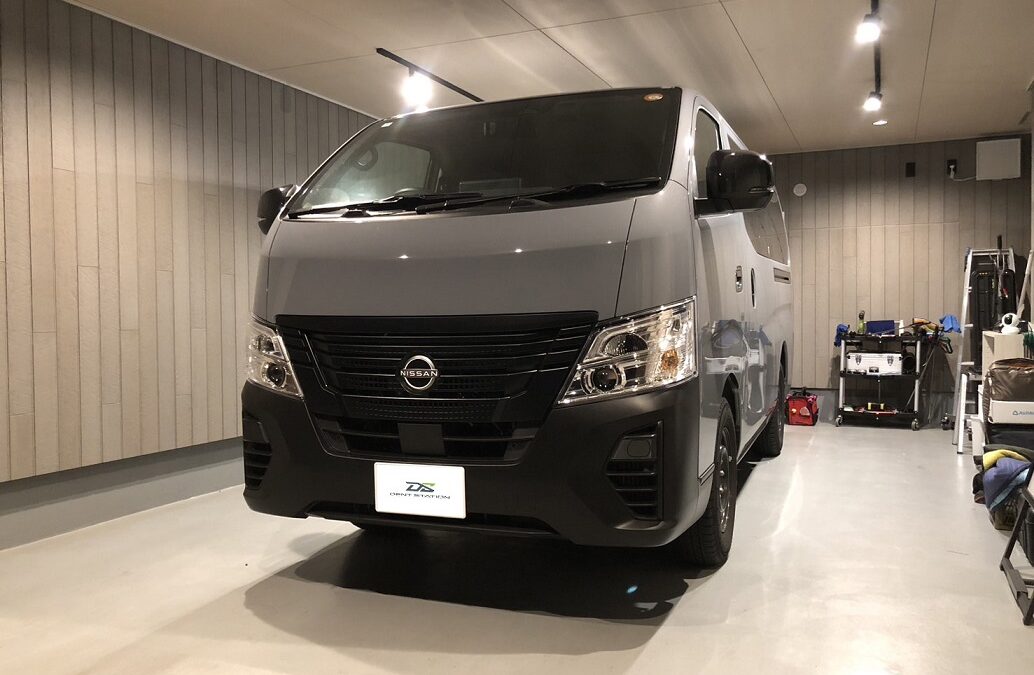 【寒川町】日産・キャラバン　フロントガラス 飛び石 ヒビ修理
